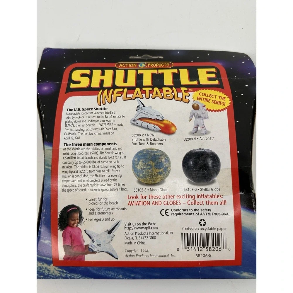 Vintage 1998 Action Products Inflatable Space Shuttle Toy Lot Of 2